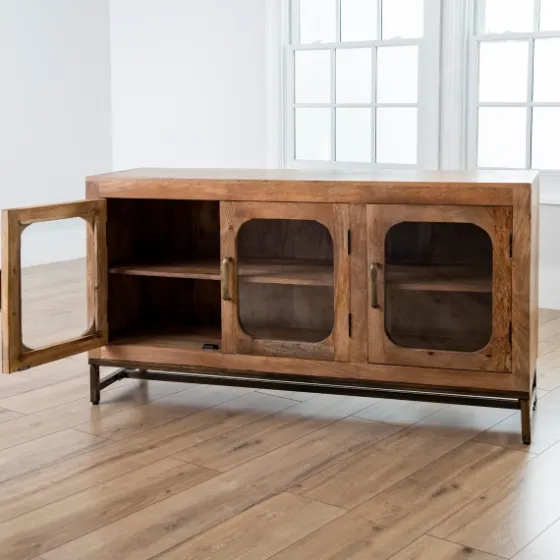 Manu Mango Wood Media Cabinet-Kirkland's Home Outlet
