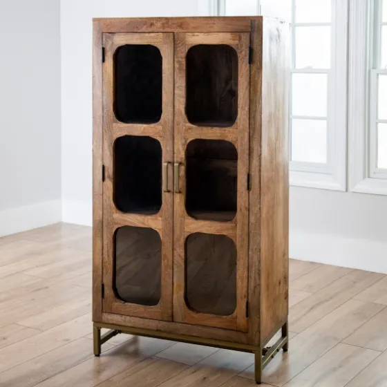 Manu Natural Mango Wood Cabinet-Kirkland's Home Cheap
