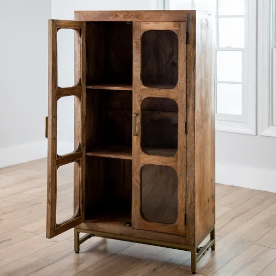Manu Natural Mango Wood Cabinet-Kirkland's Home Cheap