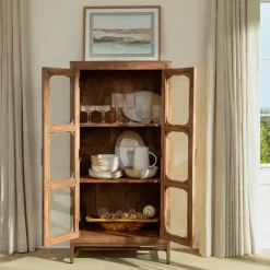 Manu Natural Mango Wood Cabinet-Kirkland's Home Cheap