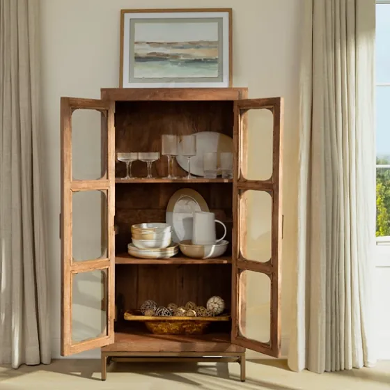 Manu Natural Mango Wood Cabinet-Kirkland's Home Cheap