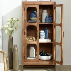 Manu Natural Mango Wood Cabinet-Kirkland's Home Cheap