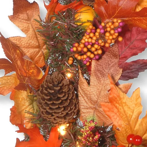 Maple Berry Pinecone Pre-Lit Harvest Wreath-Kirkland's Home Clearance