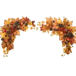Maple Leaf And Pomegranate Corner Swags, Set Of 2-Kirkland's Home Online