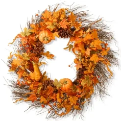 Maple Leaf Branch Wreath-Kirkland's Home Fashion
