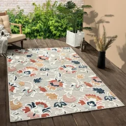 Mara Floral Blossom Indoor/Outdoor Area Rug, 7X9-Kirkland's Home Sale