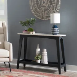 Marble And Black Wood Console Table-Kirkland's Home Clearance