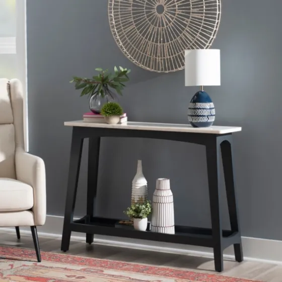 Marble And Black Wood Console Table-Kirkland's Home Clearance