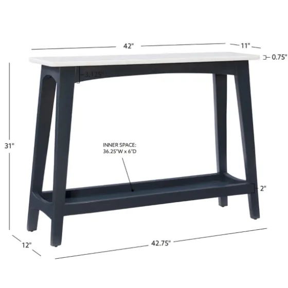 Marble And Black Wood Console Table-Kirkland's Home Clearance