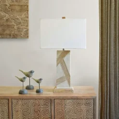 Marble Carved Lines Table Lamp-Kirkland's Home Best Sale
