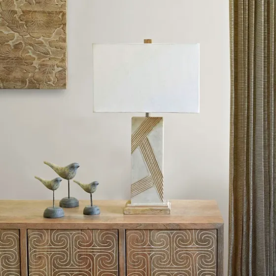 Marble Carved Lines Table Lamp-Kirkland's Home Best Sale