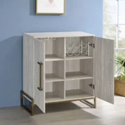 Marble Finish Gold Handle Storage Cabinet-Kirkland's Home Cheap