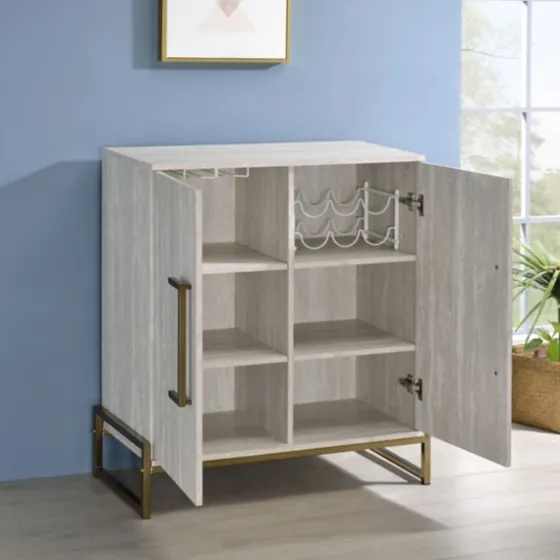 Marble Finish Gold Handle Storage Cabinet-Kirkland's Home Cheap