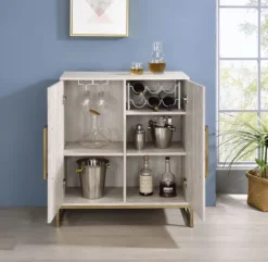 Marble Finish Gold Handle Storage Cabinet-Kirkland's Home Cheap