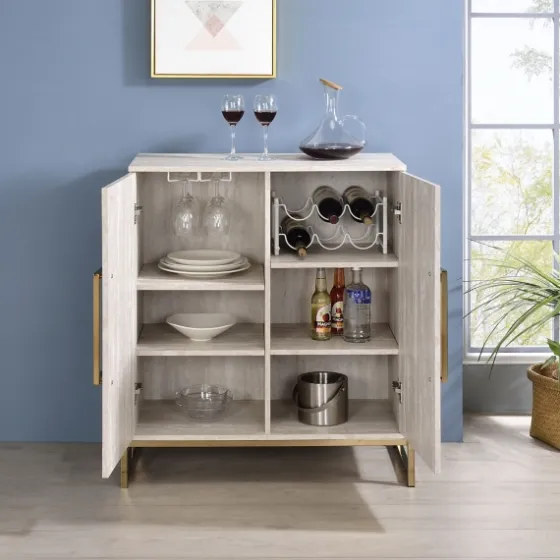 Marble Finish Gold Handle Storage Cabinet-Kirkland's Home Cheap