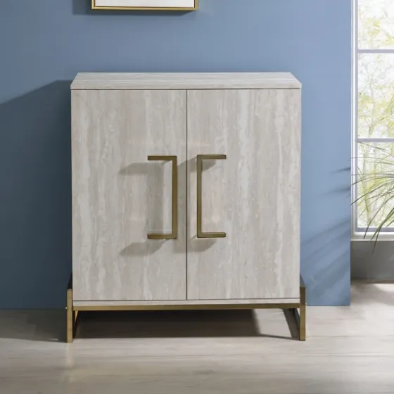 Marble Finish Gold Handle Storage Cabinet-Kirkland's Home Cheap