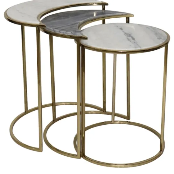Marble Moon Nesting Accent Tables, Set Of 3-Kirkland's Home Cheap