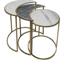 Marble Moon Nesting Accent Tables, Set Of 3-Kirkland's Home Cheap