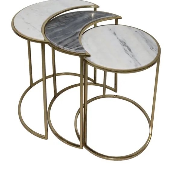 Marble Moon Nesting Accent Tables, Set Of 3-Kirkland's Home Cheap