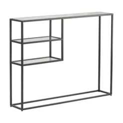 Marble Top Black Metal Console Table-Kirkland's Home Shop