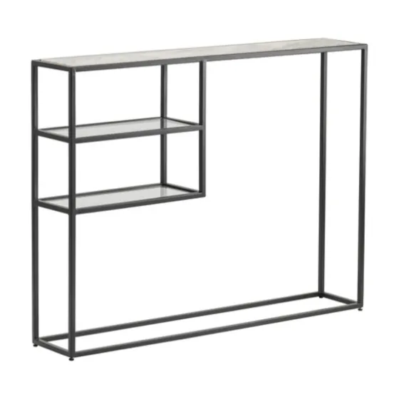 Marble Top Black Metal Console Table-Kirkland's Home Shop