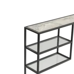 Marble Top Black Metal Console Table-Kirkland's Home Shop