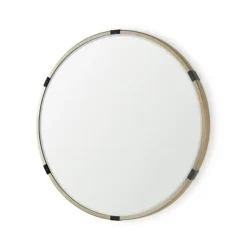 Maria Brushed Gold Round Wall Mirror-Kirkland's Home Fashion