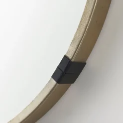 Maria Brushed Gold Round Wall Mirror-Kirkland's Home Fashion
