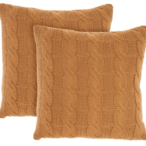 Marigold Cable Knit Throw Pillows, Set Of 2-Kirkland's Home Cheap