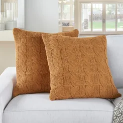 Marigold Cable Knit Throw Pillows, Set Of 2-Kirkland's Home Cheap