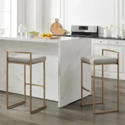 Marley And Gold Bar Stools, Set Of 2-Kirkland's Home Flash Sale