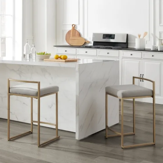 Marley And Gold Counter Stools, Set Of 2-Kirkland's Home Clearance