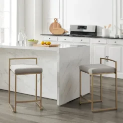 Marley And Gold Counter Stools, Set Of 2-Kirkland's Home Clearance