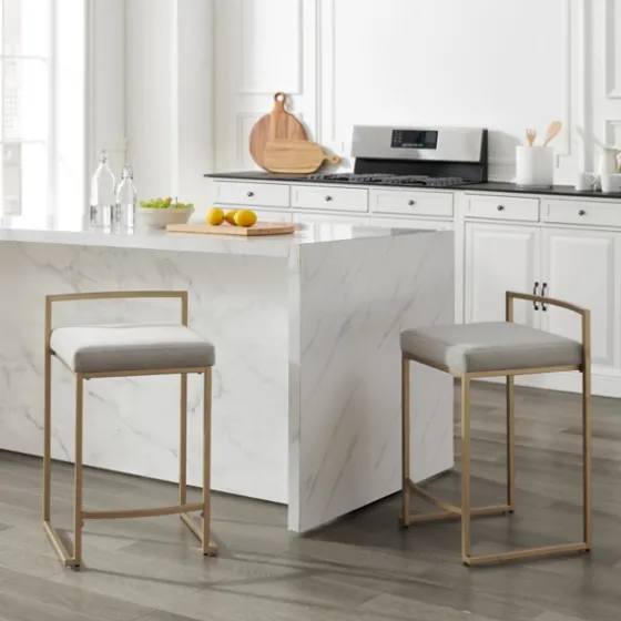 Marley And Gold Counter Stools, Set Of 2-Kirkland's Home Clearance