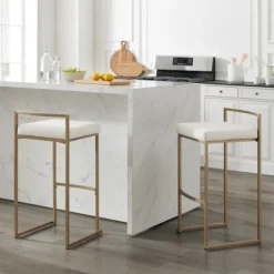 Marley Cream And Gold Bar Stools, Set Of 2-Kirkland's Home New