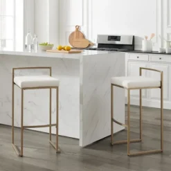 Marley Cream And Gold Bar Stools, Set Of 2-Kirkland's Home New
