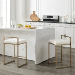 Marley Cream And Gold Counter Stools, Set Of 2-Kirkland's Home Best