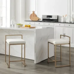 Marley Cream And Gold Counter Stools, Set Of 2-Kirkland's Home Best
