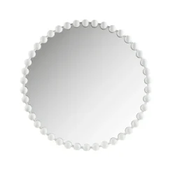 Marlowe White Beaded Round Wall Mirror, 36 In.-Kirkland's Home Flash Sale