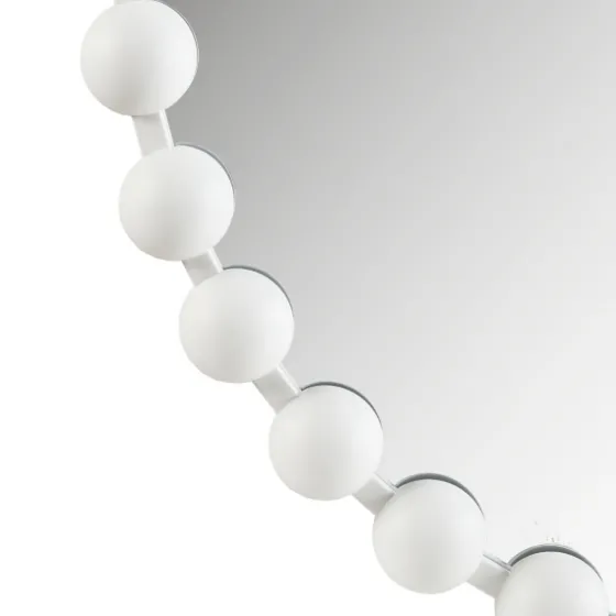 Marlowe White Beaded Round Wall Mirror, 36 In.-Kirkland's Home Flash Sale