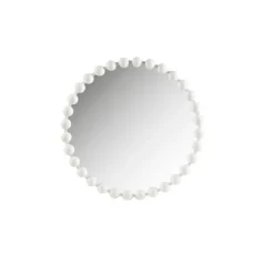 Marlowe White Beaded Round Wall Mirror, 27 In.-Kirkland's Home Flash Sale