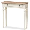 Marquetterie Whitewashed Oak Top Console Table-Kirkland's Home Best Sale
