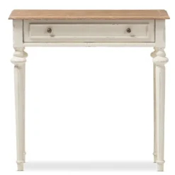 Marquetterie Whitewashed Oak Top Console Table-Kirkland's Home Best Sale