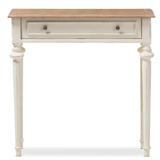 Marquetterie Whitewashed Oak Top Console Table-Kirkland's Home Best Sale