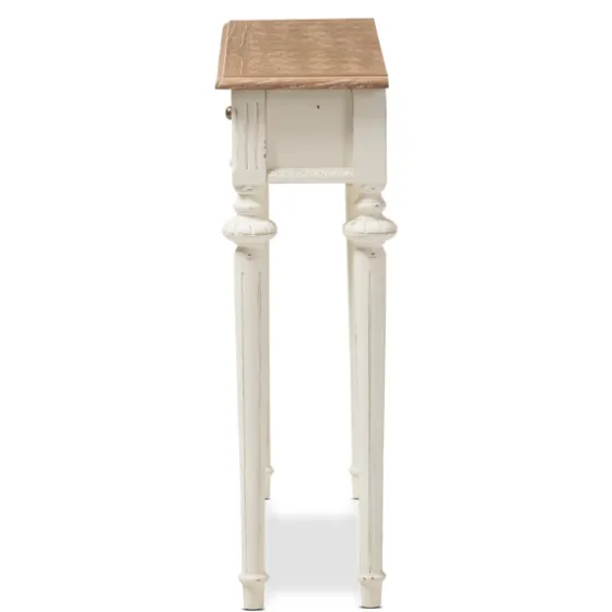 Marquetterie Whitewashed Oak Top Console Table-Kirkland's Home Best Sale