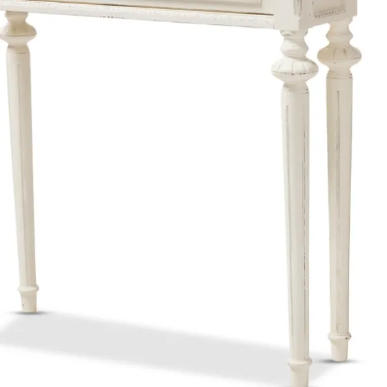 Marquetterie Whitewashed Oak Top Console Table-Kirkland's Home Best Sale