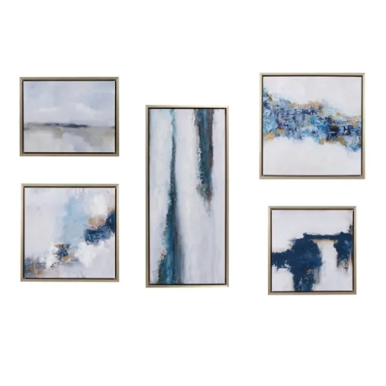 Martha Stewart Blue Drift 5-Pc. Framed Art-Kirkland's Home Discount