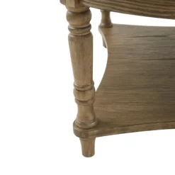 Martha Stewart Round Cream Ottoman With Shelf-Kirkland's Home Flash Sale
