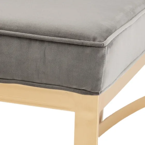 Martha Stewart Upholstered Gold Metal Base Bench-Kirkland's Home Outlet