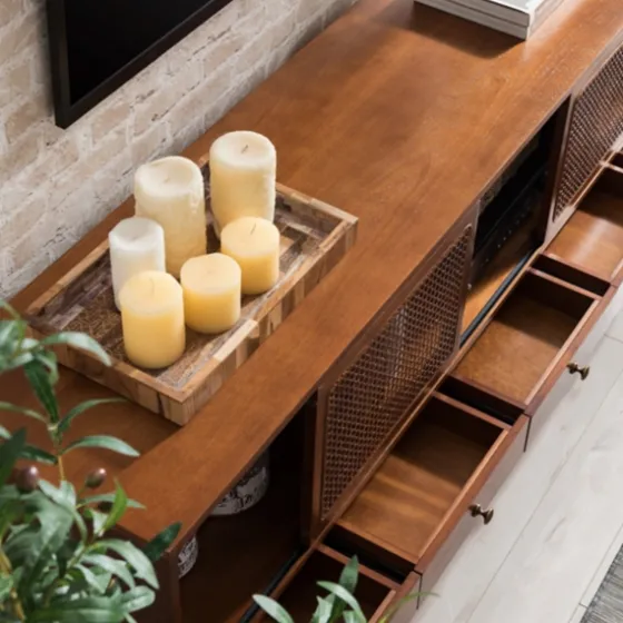 Martina Midcentury Woven Cane Media Cabinet-Kirkland's Home Hot